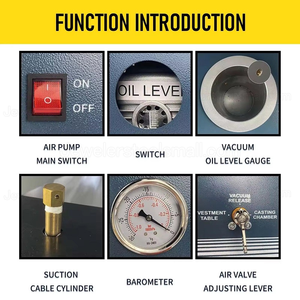 4L Medium Portable Jewelry Casting Machine Vacuum Investing Lost Wax Casting Equipment